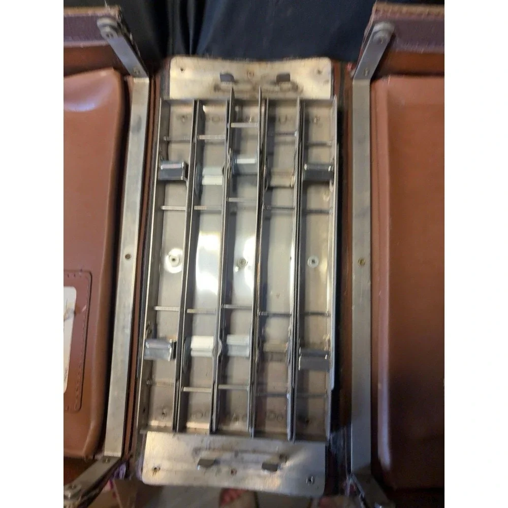 Antique Black Leather Salesman Sample Case Traveling Display Briefcase